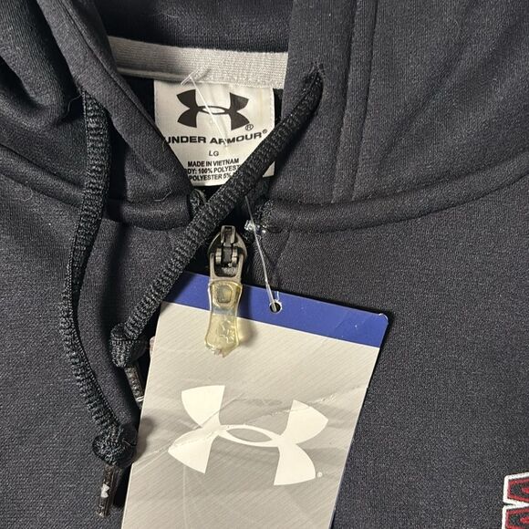 NWT New Under Armour WSU Cougars Black Full Zip Hooded Sweatshirt Size Large - Picture 2 of 7